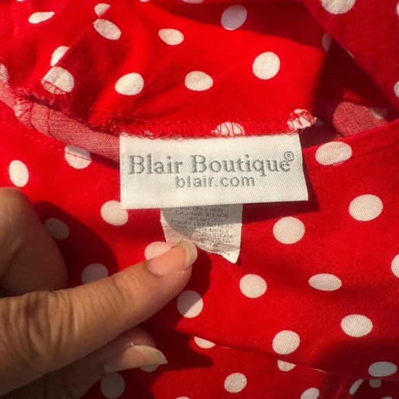 Chic Red Polka Dot Midi Dress - Picture 5 of 8